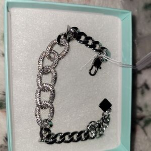 Park Lane Silver and Black Chain Bracelet